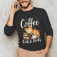 Coffee Cats And Books Lover For Women & Men Coffee Unisex Long Sleeve T-Shirt Coffee Cats And Books Lover For Women & Men Coffee Unisex Long Sleeve T-Shirt
