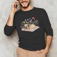Color Floral Cute Pug Dog On Book Reading Bookworm Reader Unisex Long Sleeve T-Shirt Color Floral Cute Pug Dog On Book Reading Bookworm Reader Unisex Long Sleeve T-Shirt