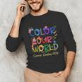 Color Our World Summer Reading 2025 Boho Wildflower Book Unisex Long Sleeve T-Shirt Color Our World Summer Reading 2025 Boho Wildflower Book Unisex Long Sleeve T-Shirt