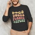 Colorful Dogs Books Plants Repeat Unisex Long Sleeve T-Shirt Colorful Dogs Books Plants Repeat Unisex Long Sleeve T-Shirt