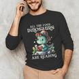 All The Cool Dinosaurs Are Reading Book Reader T-Rex Kawaii Unisex Long Sleeve T-Shirt