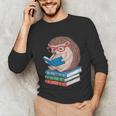 Cool Hedgehog Book Nerd Readers Unisex Long Sleeve T-Shirt