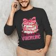 Coquette Bow All Booked For Valentine Book Lover Bookish Unisex Long Sleeve T-Shirt
