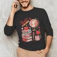 Coquette Teacher School Supplies Bows Books Globe Apple Cute Unisex Long Sleeve T-Shirt