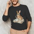 Cute Bunny Reading Book Glasses Bookworm Unisex Long Sleeve T-Shirt