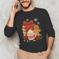 Cute Christmas Books Gingerbread Xmas Book Lover Teacher Unisex Long Sleeve T-Shirt