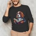 Cute Dog Basset Hound Reading Book Unisex Long Sleeve T-Shirt Cute Dog Basset Hound Reading Book Unisex Long Sleeve T-Shirt
