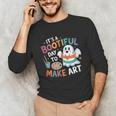Cute Ghost Book Halloween Spooky Boo School Art Teacher Unisex Long Sleeve T-Shirt