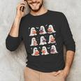 Cute Ghost Reading Book Lovers Halloween Ghost Unisex Long Sleeve T-Shirt