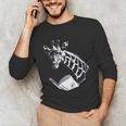 Cute Giraffe Wear Glasses Reading Book Librarian Bookworm Unisex Long Sleeve T-Shirt