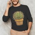 Cute Golden Barrel Cactus Introvert Distressed Unisex Long Sleeve T-Shirt