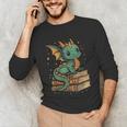 Cute Kawaii Dragon Fantasy Book Lover Book Nerd Unisex Long Sleeve T-Shirt