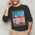 Cute Penguin Reading Book School Librarian Teacher Student Unisex Long Sleeve T-Shirt