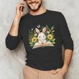 Cute Rabbit And Book Women Girls Reading Book Rabbit Lover Unisex Long Sleeve T-Shirt