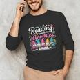 Cute Reading With My Gnomies Gnome Book Bookworm Lover Unisex Long Sleeve T-Shirt