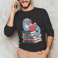 Cute Reading Seal On Books Book Lover Unisex Long Sleeve T-Shirt