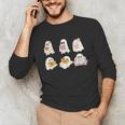 Cute Spooky Reading Book Halloween Fall Ghost Autumn Unisex Long Sleeve T-Shirt