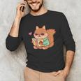 Cute Squirrel Reading A Book Lovers Anime Kawaii Women Kids Unisex Long Sleeve T-Shirt Cute Squirrel Reading A Book Lovers Anime Kawaii Women Kids Unisex Long Sleeve T-Shirt