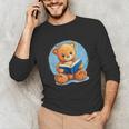 Cute Teddy Bear Reading Book Fun Unisex Long Sleeve T-Shirt Cute Teddy Bear Reading Book Fun Unisex Long Sleeve T-Shirt