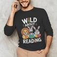 Cute Wildlife Zoo Animals For Book Reader Bookworms Unisex Long Sleeve T-Shirt