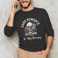 Dark Romance Is My Therapy Book Lover Merch Trigger Warning Unisex Long Sleeve T-Shirt