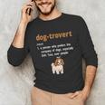 Dog-Trovert Shih Tzu Humor Definition Introvert Unisex Long Sleeve T-Shirt