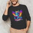 Dragon Reading a Book Bookworm Book Unisex Long Sleeve T-Shirt