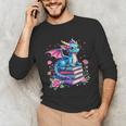 Dragons And Books Dragon Reading Book Lover Girl Bookworm Unisex Long Sleeve T-Shirt Dragons And Books Dragon Reading Book Lover Girl Bookworm Unisex Long Sleeve T-Shirt