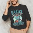Easily Distracted By Books And Dragons Nerds Unisex Long Sleeve T-Shirt