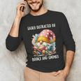 Easily Distracted By Books And Gnomes Book Reading Gnome Unisex Long Sleeve T-Shirt