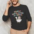 Easily Distracted By Books Silly-Goose Bookish Library Read Unisex Long Sleeve T-Shirt Easily Distracted By Books Silly-Goose Bookish Library Read Unisex Long Sleeve T-Shirt