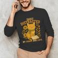 Easily Distracted By Cats And Books Cute Cat Book Lover Unisex Long Sleeve T-Shirt Easily Distracted By Cats And Books Cute Cat Book Lover Unisex Long Sleeve T-Shirt