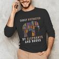 Easily Distracted By Elephants And Books Elephant Unisex Long Sleeve T-Shirt