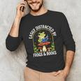 Easily Distracted By Frogs And Books Unisex Long Sleeve T-Shirt Easily Distracted By Frogs And Books Unisex Long Sleeve T-Shirt