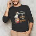 Easily Distracted By Goats And Books Goats And Book Reading Unisex Long Sleeve T-Shirt Easily Distracted By Goats And Books Goats And Book Reading Unisex Long Sleeve T-Shirt