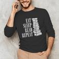 Eat Sleep Read Repeat Reading Book Librarian Men Women Kids Unisex Long Sleeve T-Shirt