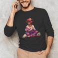 Educated Melanin Queen Afro Women Reading Book History Unisex Long Sleeve T-Shirt