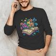Enchanted Open Book With Blooming Flowers Unisex Long Sleeve T-Shirt Enchanted Open Book With Blooming Flowers Unisex Long Sleeve T-Shirt