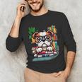English Bulldog Reading a Book Dog Unisex Long Sleeve T-Shirt