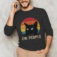 Ew People Introvert Cat Lover Cat Lady Vintage Unisex Long Sleeve T-Shirt