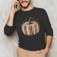 Fall Book Pumpkin Halloween Teacher Librarian Thanksgiving Unisex Long Sleeve T-Shirt