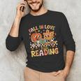 Fall In Love With Reading Autumn Pumpkin Teacher Book Lover Unisex Long Sleeve T-Shirt