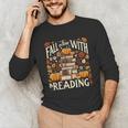 Fall In Love With Reading Book Autumn Pumpkins And Teachers Unisex Long Sleeve T-Shirt
