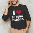 Fantasy Romantasy Book Lover I Love Heart Shadow Daddies Unisex Long Sleeve T-Shirt