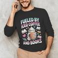 Fueled By Iced Coffee And Books Book Lover Retro Unisex Long Sleeve T-Shirt Fueled By Iced Coffee And Books Book Lover Retro Unisex Long Sleeve T-Shirt