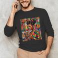 Geometric History Educated Women Reading Book Melanin Unisex Long Sleeve T-Shirt Geometric History Educated Women Reading Book Melanin Unisex Long Sleeve T-Shirt