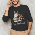 Girls Books I Do What I Want Calico Cat Lover Unisex Long Sleeve T-Shirt Girls Books I Do What I Want Calico Cat Lover Unisex Long Sleeve T-Shirt