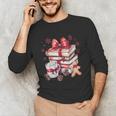 Girly Coquette Gingerbread Books And Hot Cocoa Cozy Season Unisex Long Sleeve T-Shirt