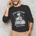Good Girls Read Bad Books Skeleton Reading Book Halloween Unisex Long Sleeve T-Shirt