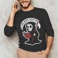 Grim Reaper Bookworm Cute Book Reading Halloween Unisex Long Sleeve T-Shirt